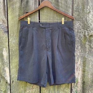 Vintage Linea Naturale Linen Blend Pleated Shorts